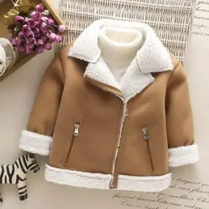 baby-girl-boy-brown-wool-shearling-jacket
